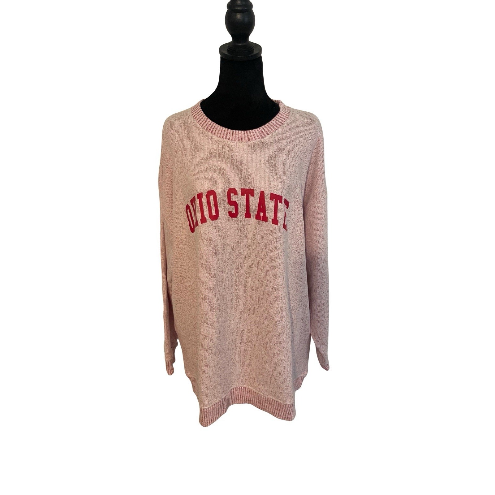 Ohio State Buckeyes Women's Pullover Sweater Xl Scarlet Grey Osu Fan Football